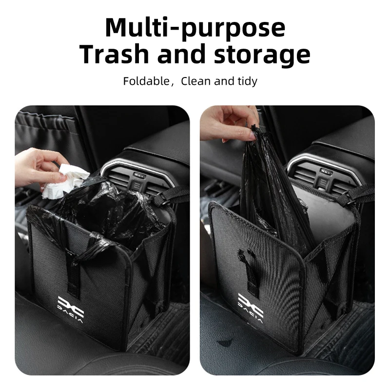 Car Trash Can Waterproof Rubbish Bin Seatback Hanging Organizer Bag For Dacia Duster Logan Sandero Lodgy Dokker Sandero Stepway