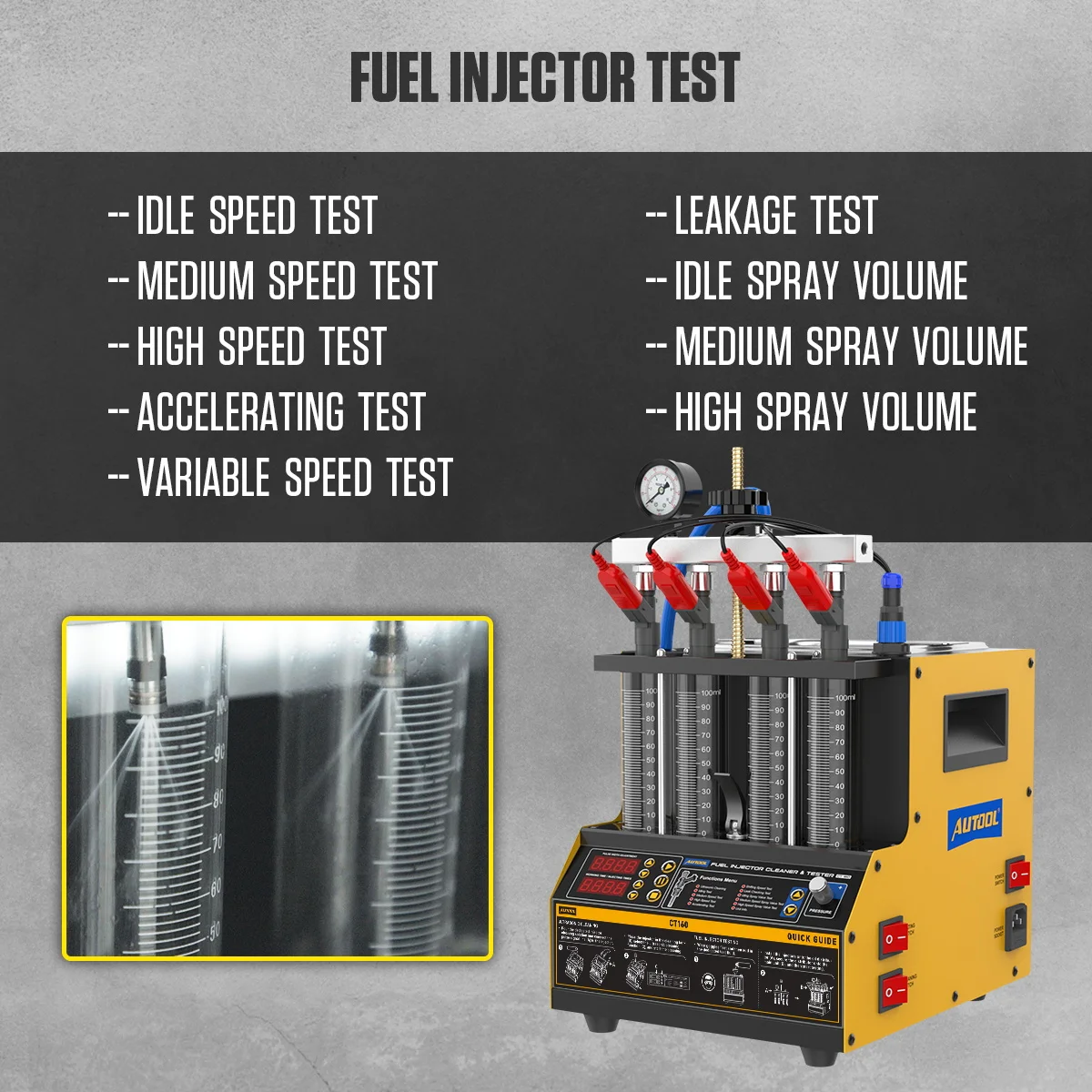 AUTOOL CT160 Fuel Injector Cle - Fuel Injector Tester ulasan dan harga