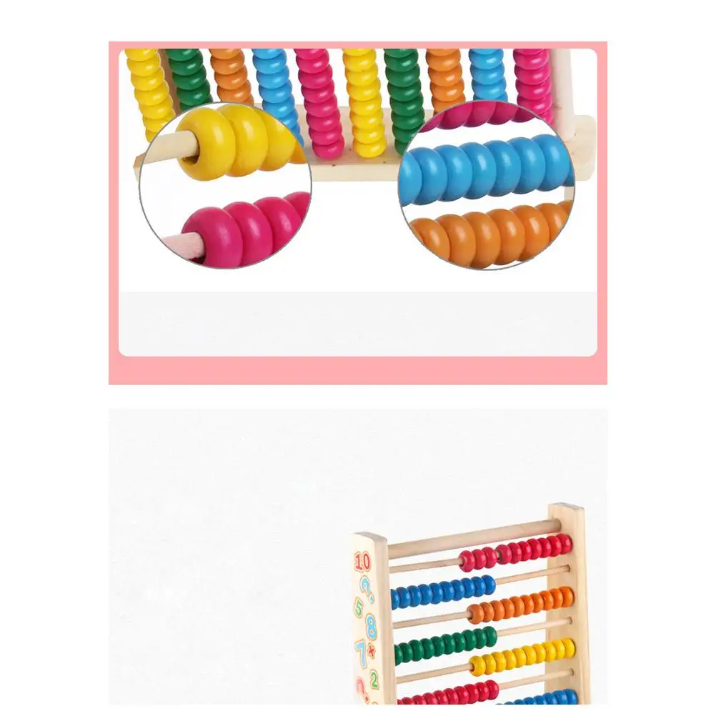 

Wooden Math 10 Stalls Abacus Beads Calculation Frame Kids Kids Abacus Gifts Early Education Montessori Learning