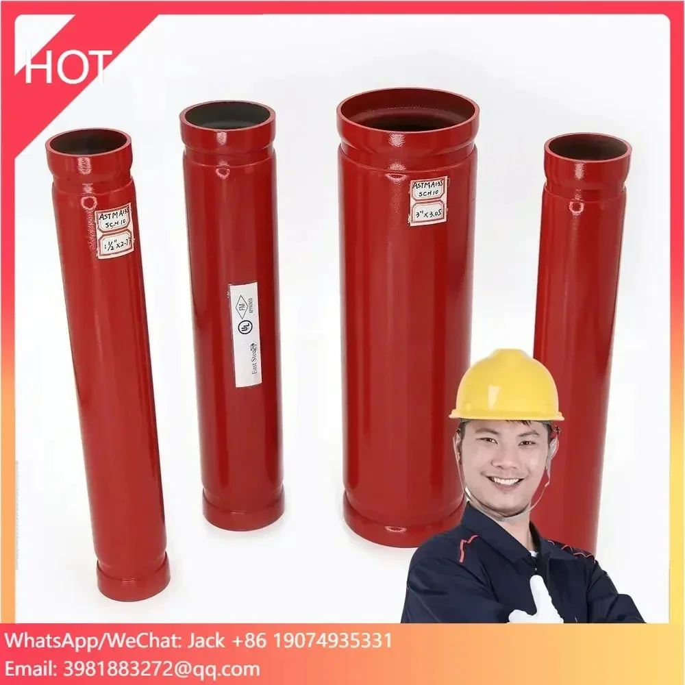 ASTM A53 Tipo E Grado B ERW Sch40 Tubo di protezione antincendio dipinto rosso Tubi in acciaio al carbonio Irrigatore antincendio saldato Tubo rotondo da combattimento