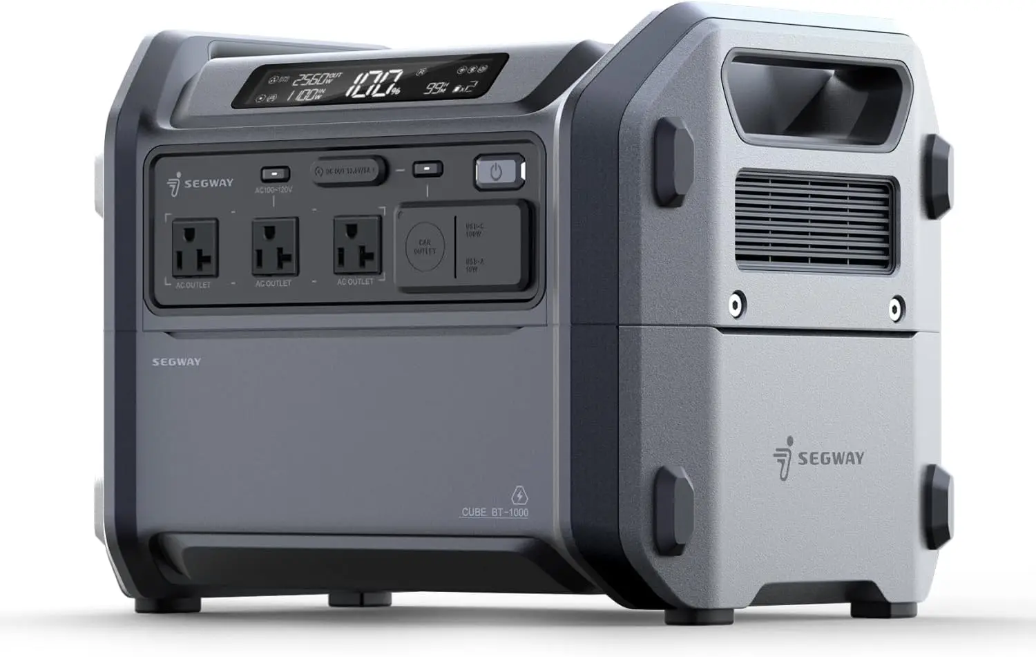 

Portable Power Station Cube 1000 2200W AC Outlets 1024Wh LiFePO4 Battery Expandable Battery Capacity up to 5kWh Solar