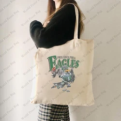 1pc Vintage Philadelphia Eagles Football patternTote Bag  Canvas Shoulder Bag For Travel Daily Commute Women's Reusable Shopping