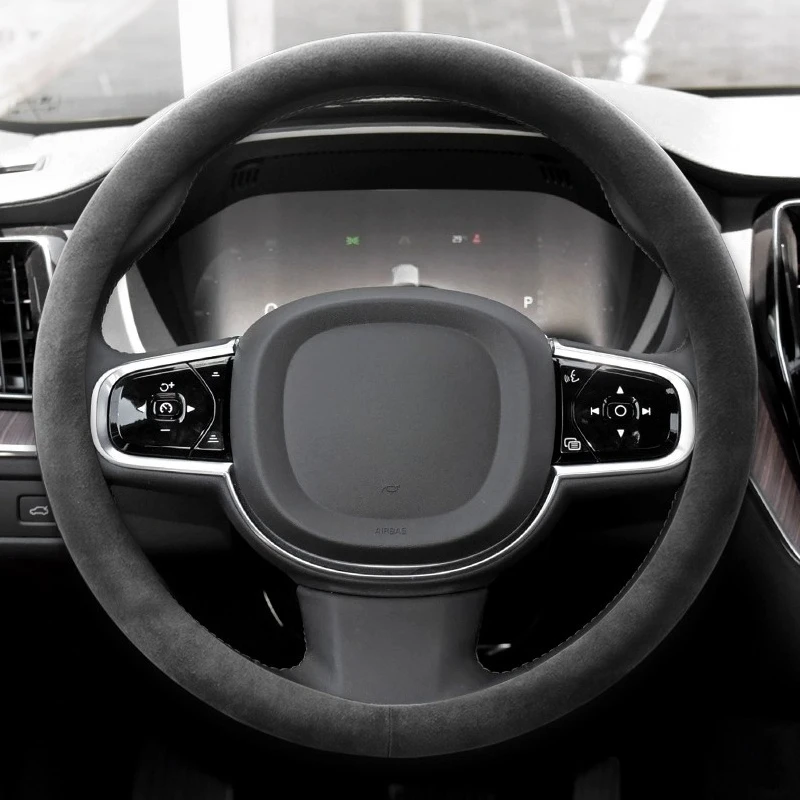 

For Volvo XC40 XC60 XC90 V60V90 V40S60 S90 Non-Slip Four Season Universal Suede Steering Wheel Cover Car Interior Accessory
