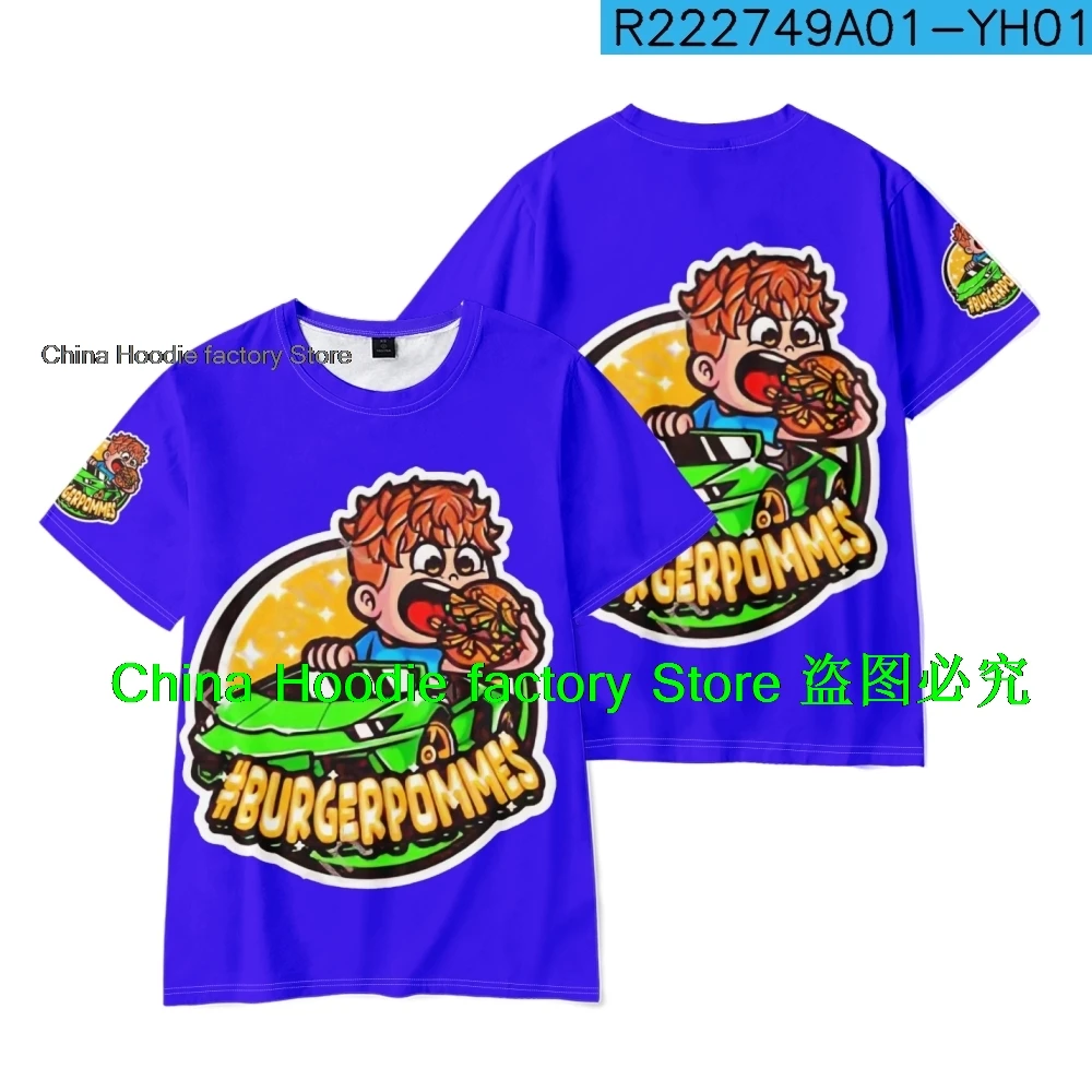 Burger pommes themed T-shirt children's T-shirt childrens summer clothing adult T-shirt, 3D printed size 110- 5XL Style 14-5 CXG