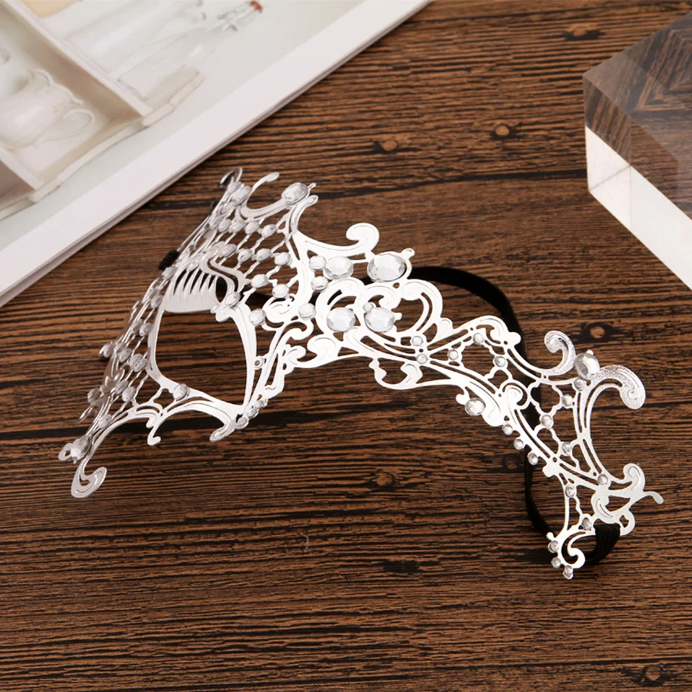 

Half Face Mask with Intricate Lace Detail Rhinestone Embellished for Masquerade Party Cosplay Festival Wear