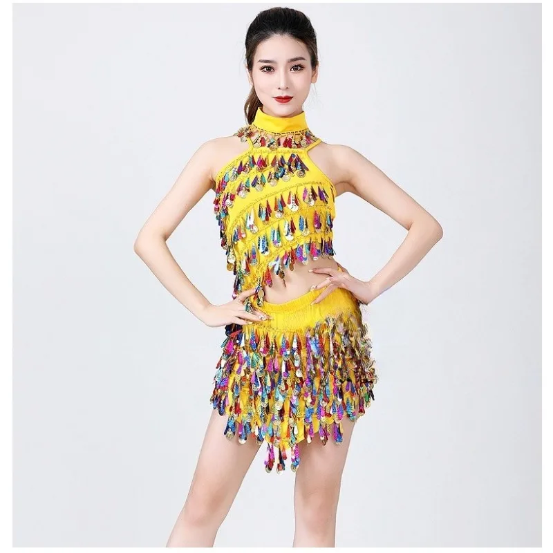 بدلة الرقص الشرقي بشرابة ترتر بدلة الرقص اللاتينية أداء المسرح #6