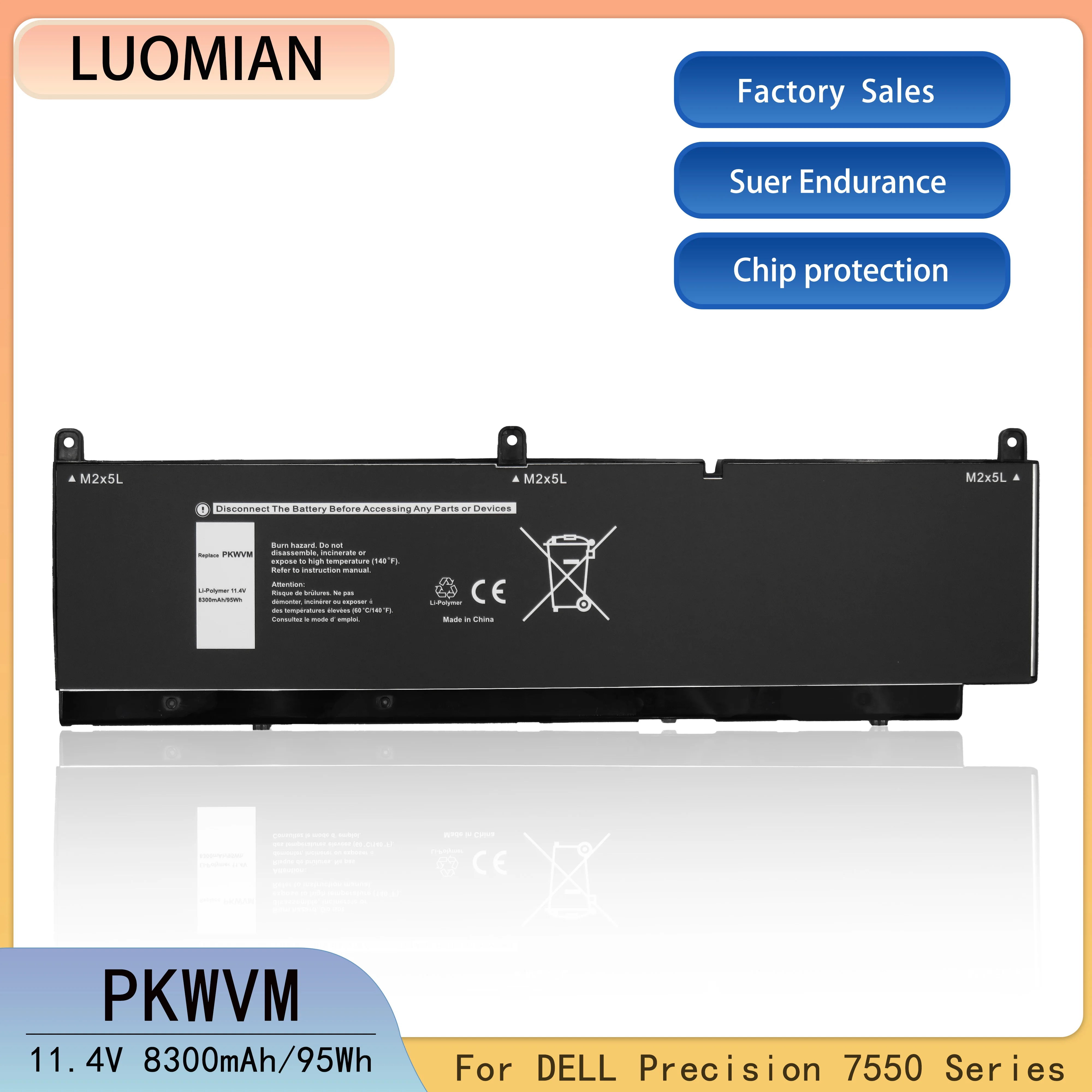 For DELL PKWVM Laptop Battery DELL Precision 7550 7560 7750 7760 Precision 15 7550 Precision 15 7560 Precision 17 7750 C903V