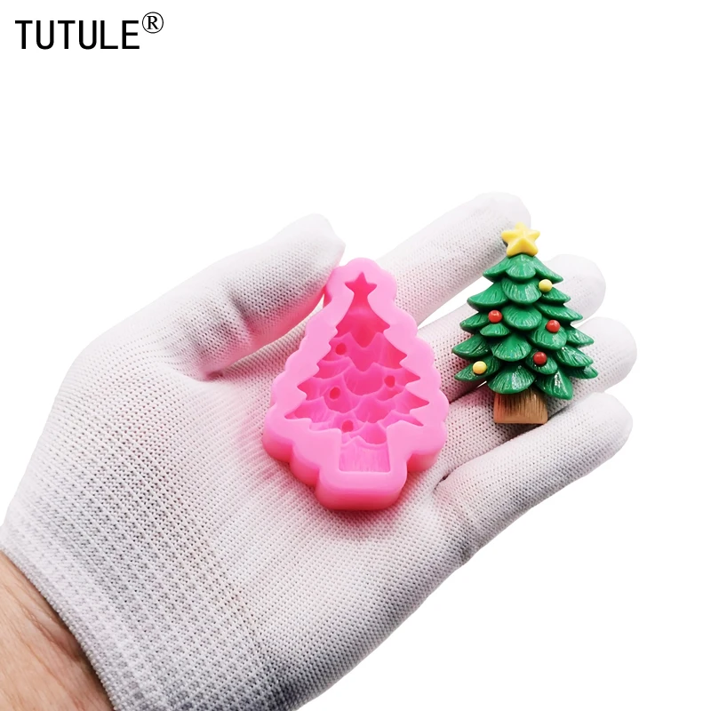 Christmas Tree deer clays Christmas snowman ​Chocolat Candy Cake Silicone Mould3D Santa Resin ​Jewelry Accessories Silicone Mold