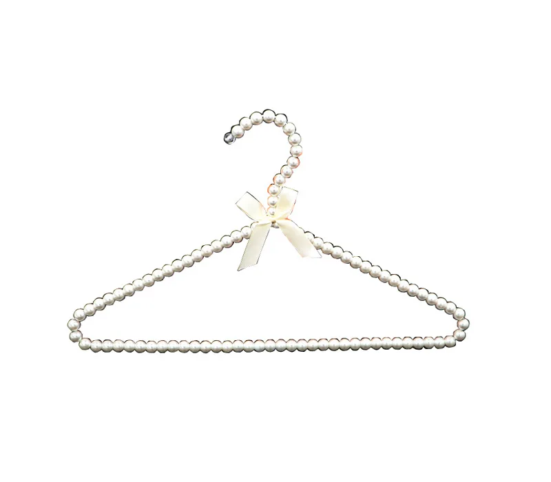 40CM Pearl Hanger with Bow Tie Bride Swimsuit Plastic Hanger for Adult Clothes Pegs Princess Clothespins Wedding Dress Hanger