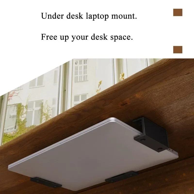 3pcs/set Laptop Rack Under Desk Holder Shelf Rack Storage Bracket Protective Tray Bracket With Screws For Cable Box