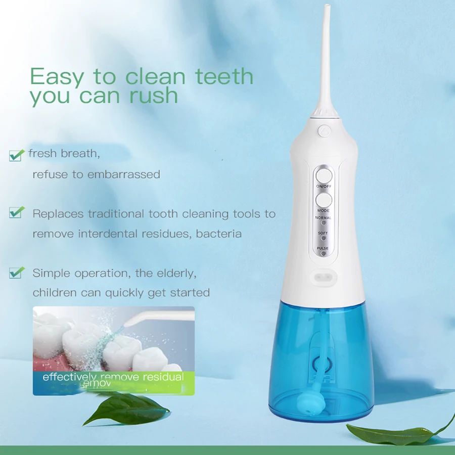 

Water Dental Flosser Teeth Pick Portable Cordless Oral Irrigator 300ML Rechargeable Travel Irrigation Cleaner IPX7 Waterproof