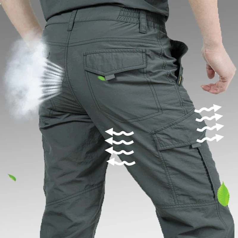 Pantalones tácticos ligeros para hombre, pantalón largo militar, transpirable, informal, de secado rápido, impermeable, para verano