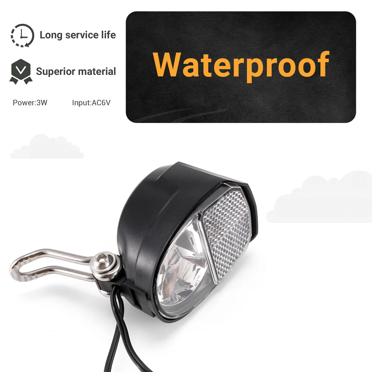 

AAAF Динамо-фонарь для велосипеда, комплект передних фонарей, вход переменного тока, 6 В, 3 Вт, динамо-велосипедные светодиодные фары, аксессуары для велосипеда