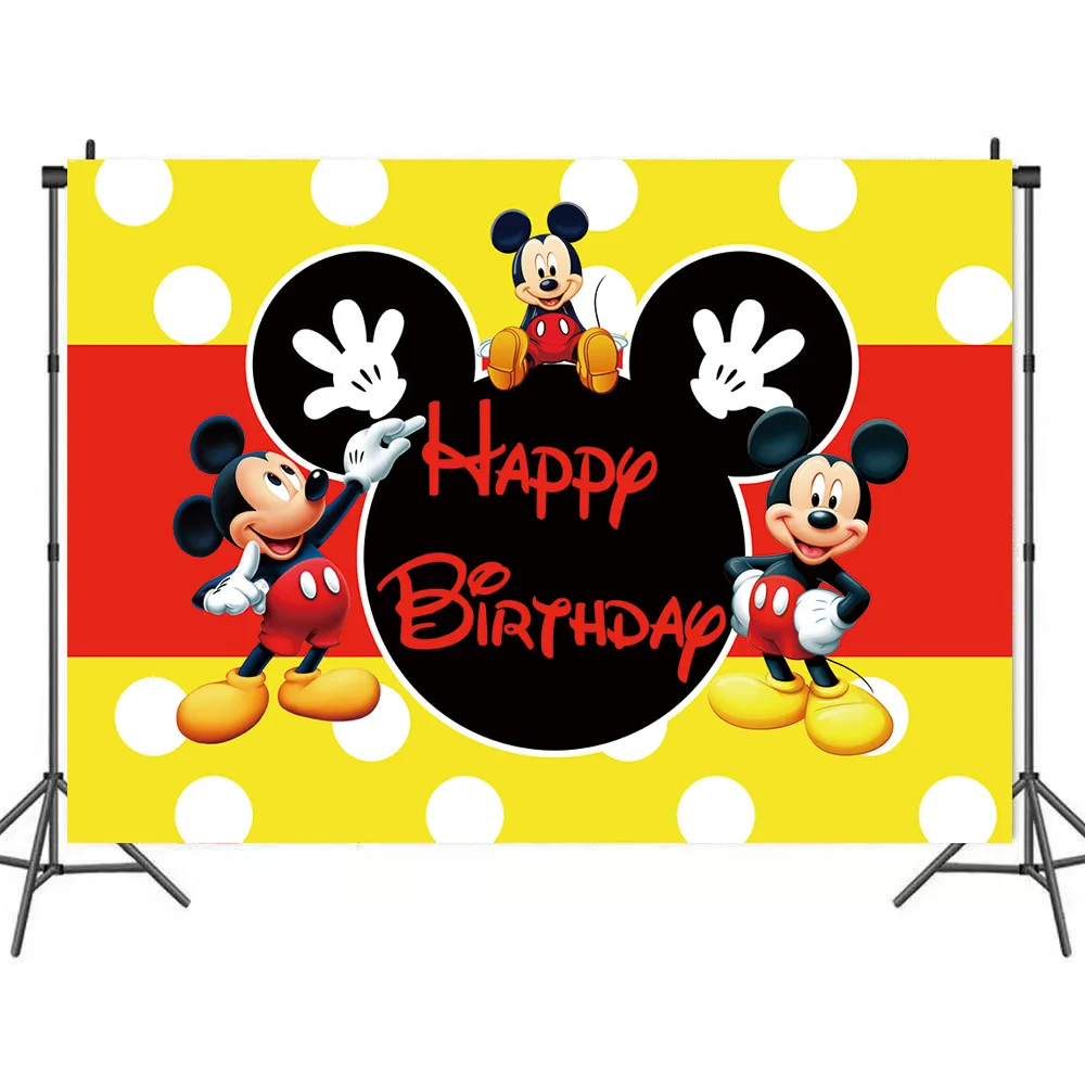 Topolino decorazione per feste di compleanno Cartoon Mickey Minnie tema stoviglie tazze piatti palloncini forniture per feste per bambini ragazzi