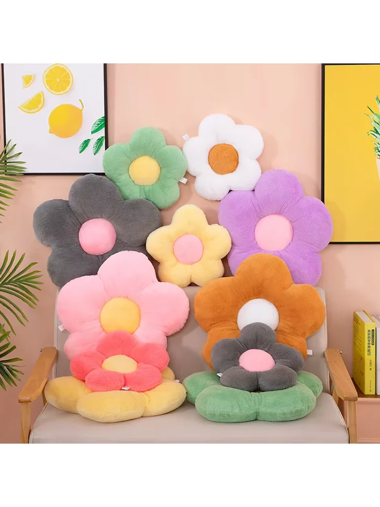 35cm Stuffed Five Petal Flower Cushion Girly Room Decor Sunflower Pillow Bay Window Pink Flower Sit Bedroom Seat Pillow