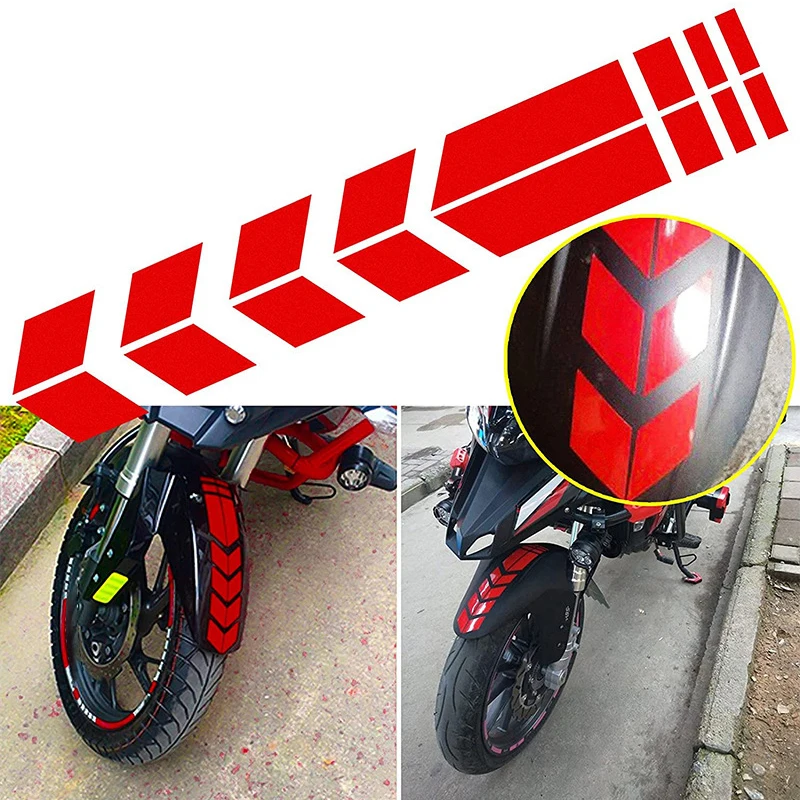 Moto Accessories Universal Waterproof Oilproof Reflective Motorbike Tape Decal Motorcycle Arrow Stripe Stickers Fender Paste