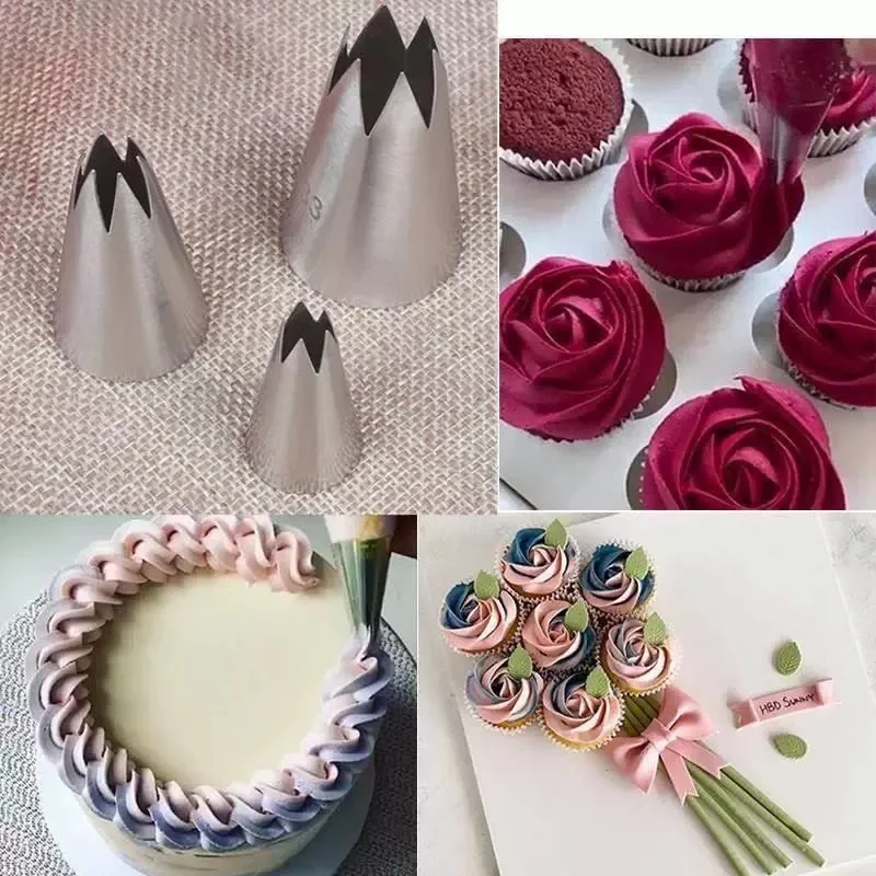 Promotion Multi-size Rose Petals Open Star Piping Nozzles Tips Icing Piping Nozzles Cake Decorating Pastry Fondant Cake Tools