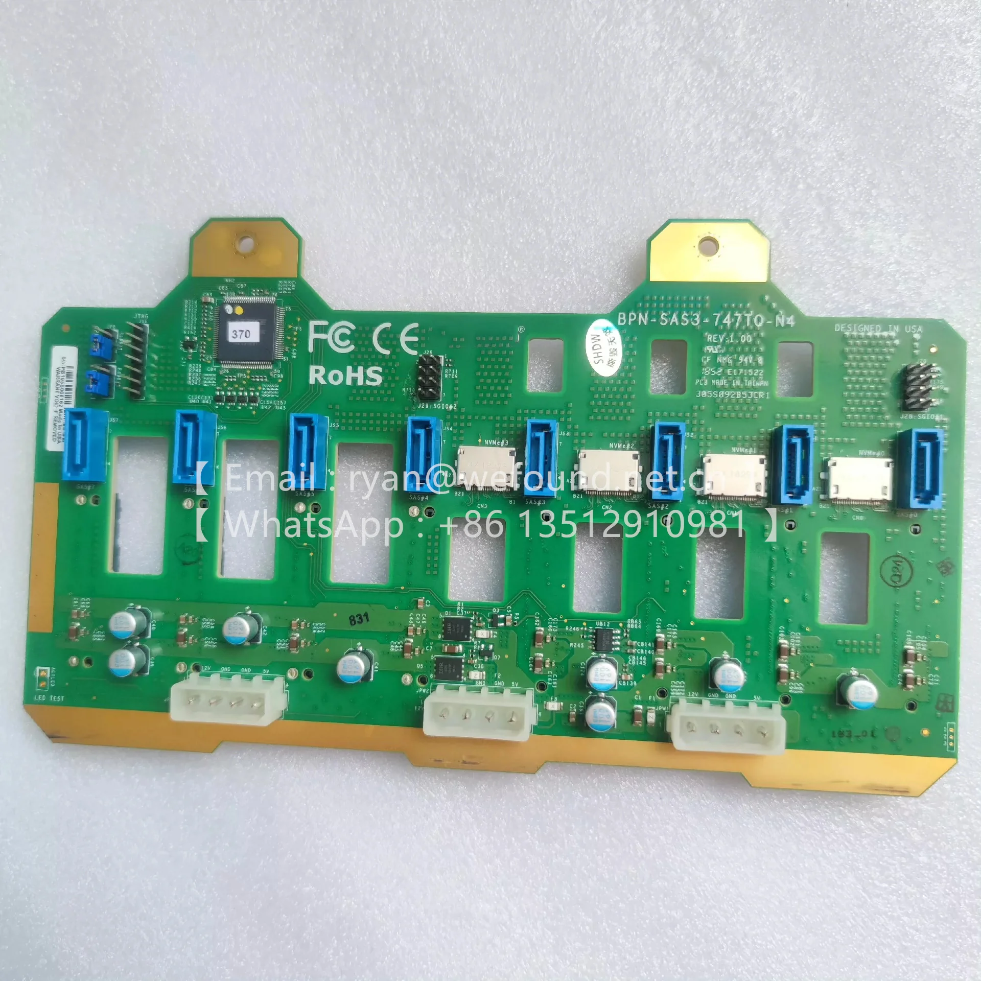 BPN-SAS3-747TQ-N4 8-port 4U/Tower SAS3 12Gbps Hybrid backplane