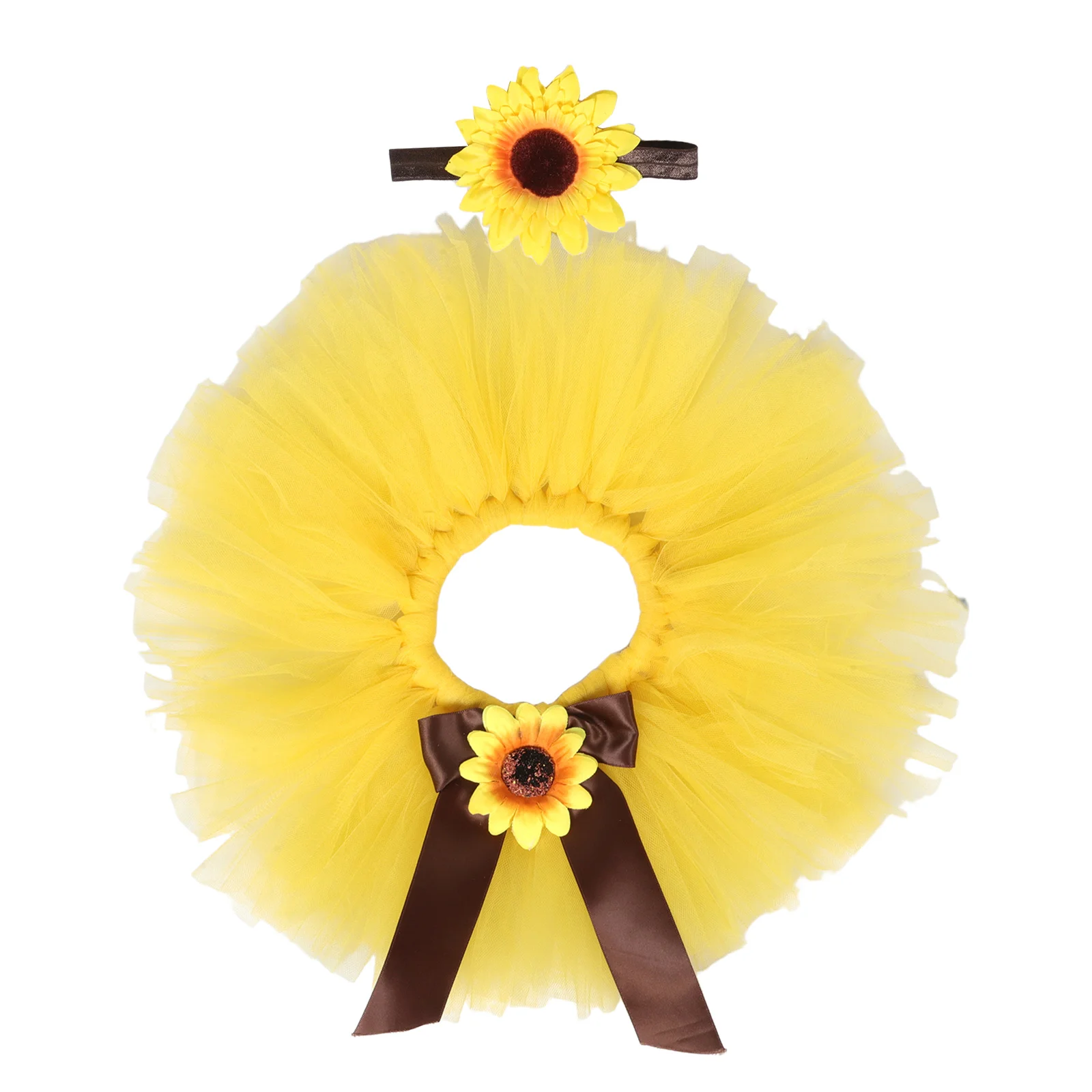 

Photo Dress Newborn Girl Clothes Yellow Infant Toddler Skirt Baby Shower Headband Cute Outfit Newborn Photography Props Baby