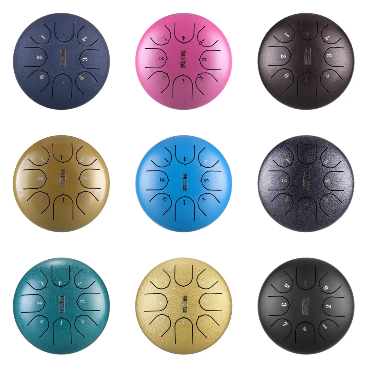 Upgrade Titanium alloy steel 6 Inch 8 Tones Tongue Drum Hluru New Mini Hand Drum For Kids / Beginner