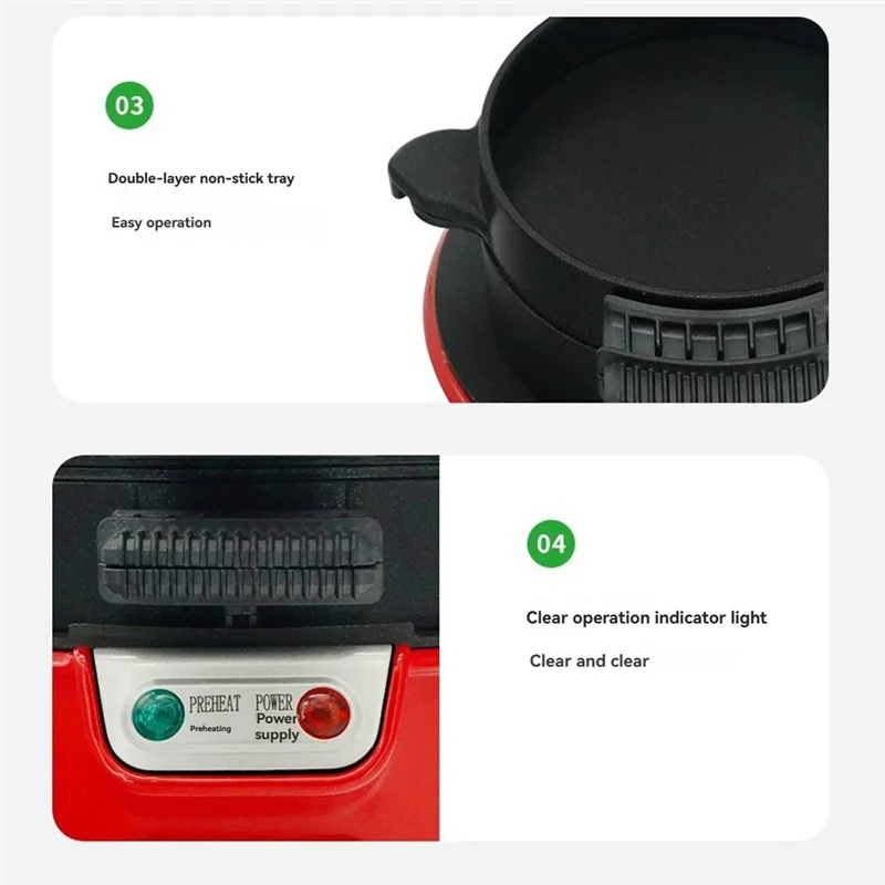 ABXF-Burger Press Non-Stick Multifunction Customize Ingredients Perfect For English Muffins Croissants Mini Waffles US Plug
