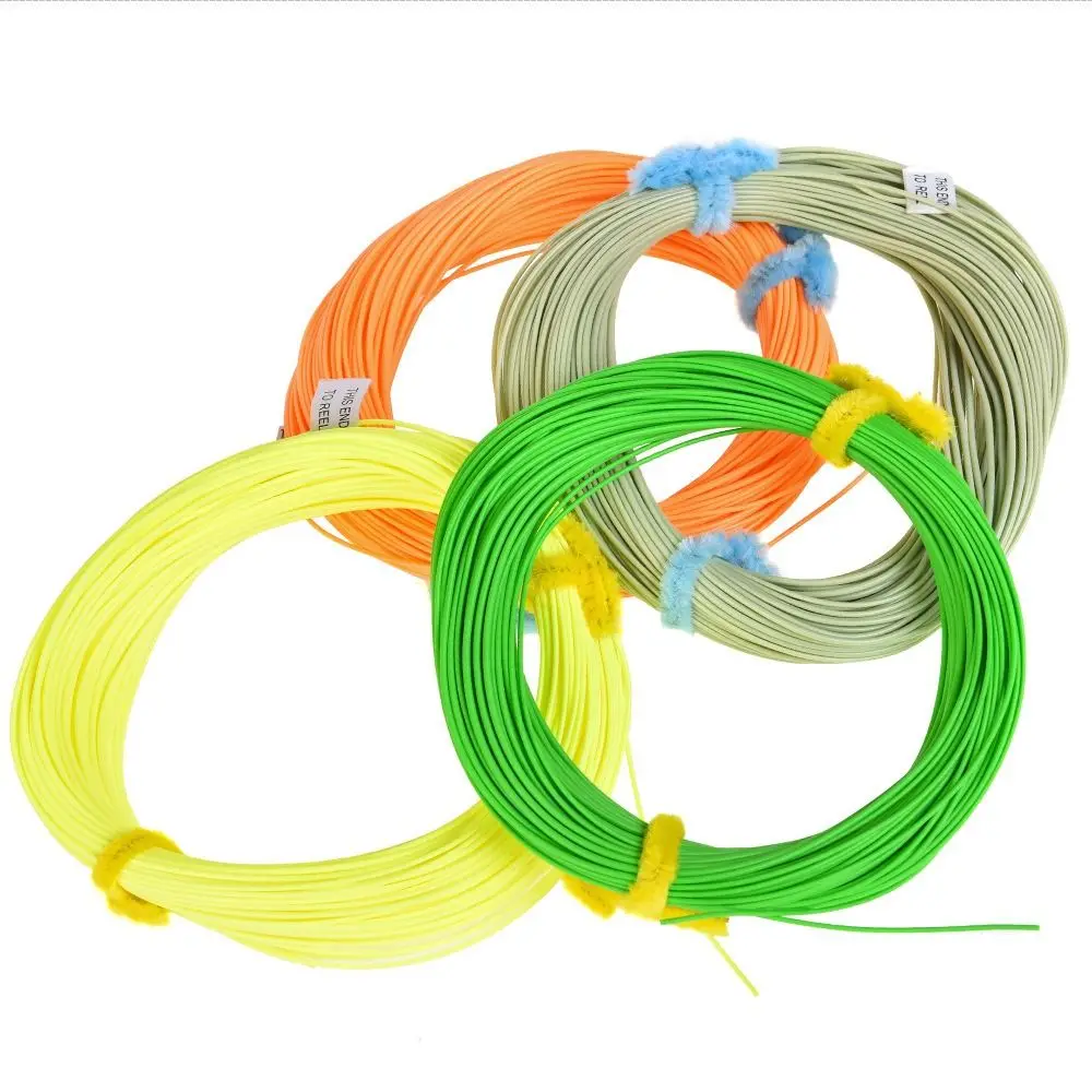 100FT Fly Fishing Line WF3FWF8F Welded Loop Forward Floating Fluo Front 4 Colors Weight Fishing Line Nymph Fishing