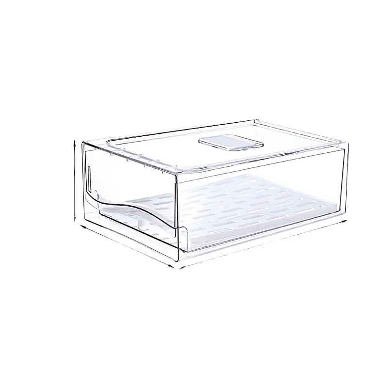 Cozinha Frigorífico Storage Box, Tipo Gaveta, Fresh-Keeping, Food Grade, Ovos e Carne, Frozen, Finishing Storage Box