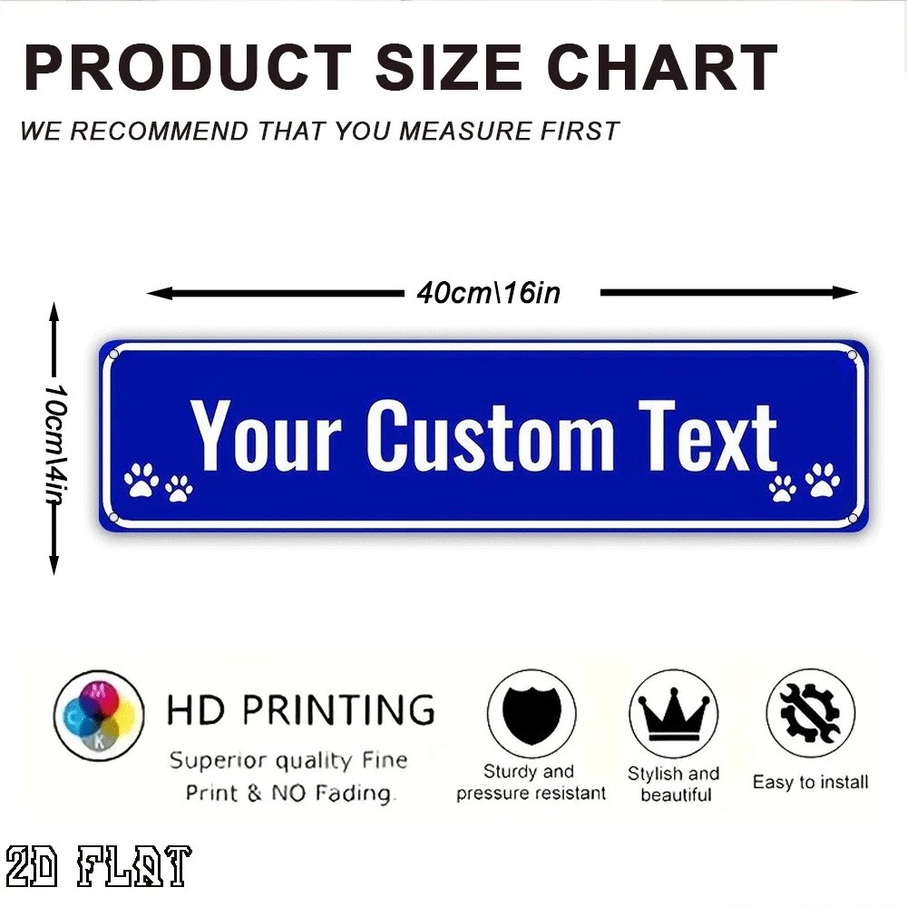 2D Flat 1pc Personalized UV Print Plaque 15.75×3.94 Inch Custom Text Decor Sign For Garage Bar Car Club Shop