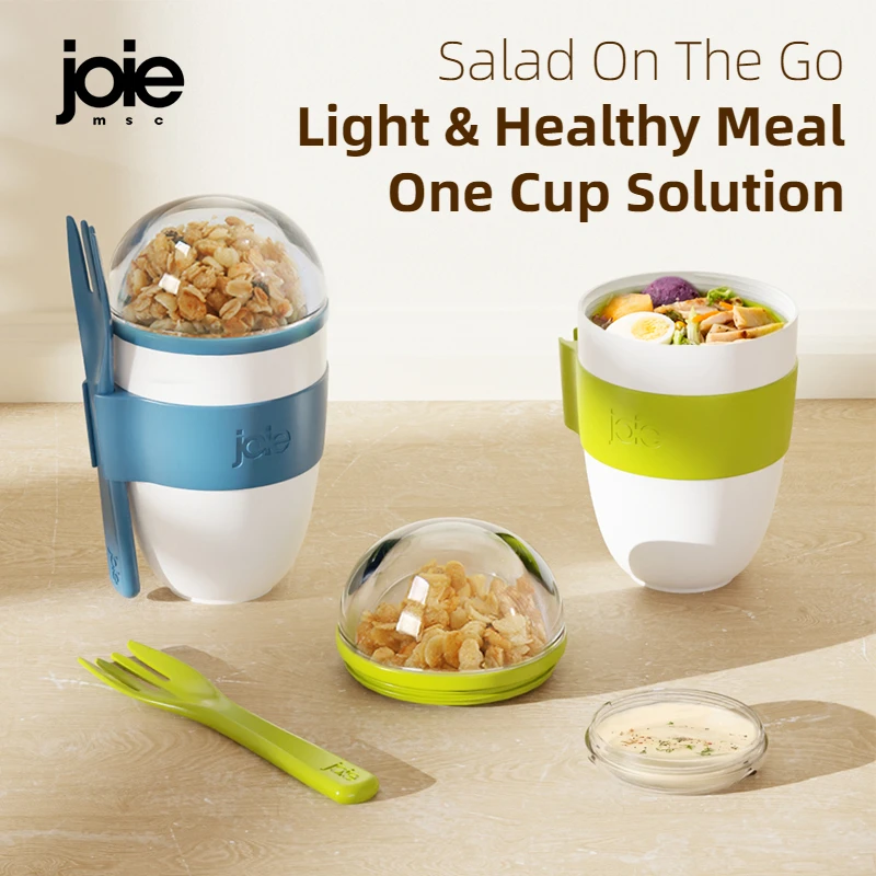 Joie Portable Breakfast Cup Salad Cup Lunch Box Oatmeal Cup Cereal BPA Free Yogurt Mug Snack Cup With Lid Spoon Food Container