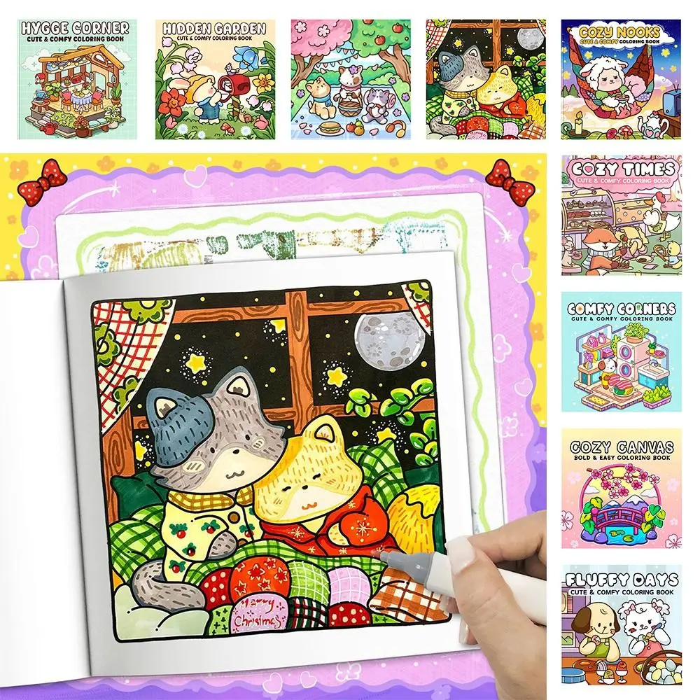 

Cute Cartoon Coloring Book Educational Stress Relief Graffiti Painting Book Painting Gift Doodles Book for Adults And Teens