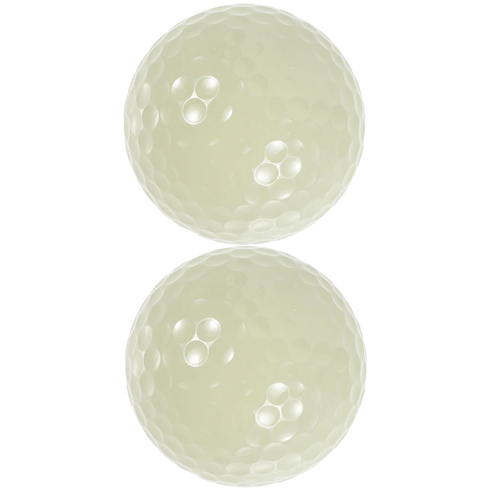 

2 Pcs Luminous Golf Ball Golfing Accessory Practice Balls Indoor Glow The Dark Golfball Synthetic Rubber Elastic
