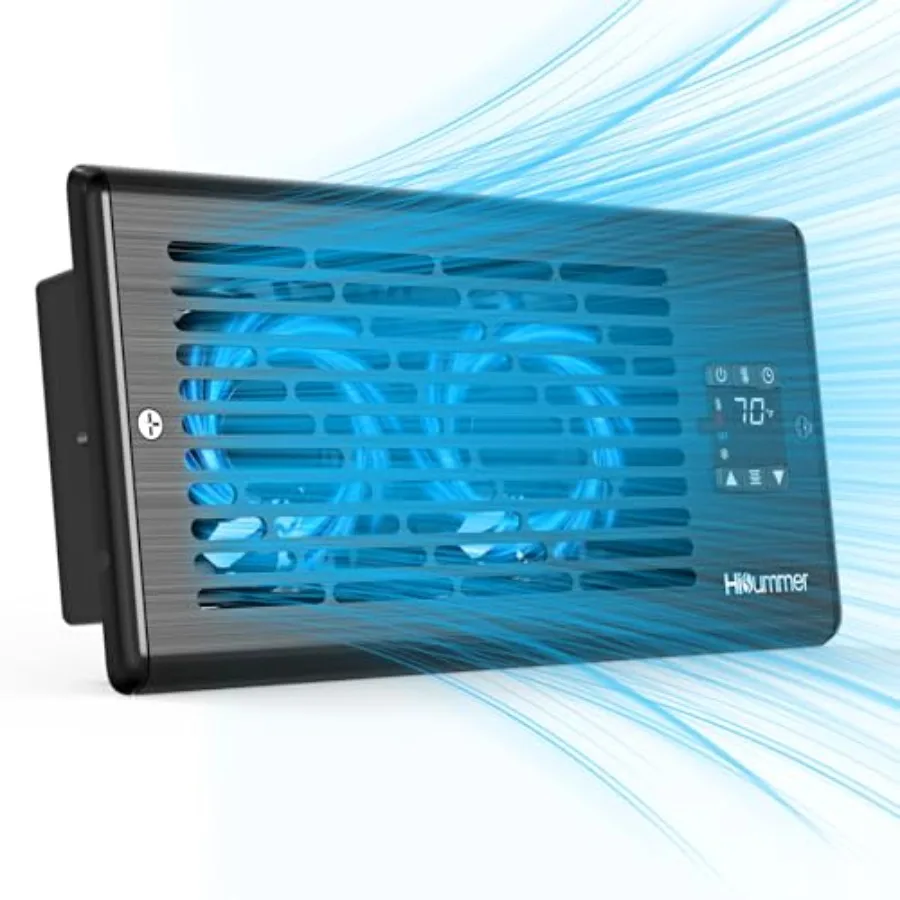 

Register Booster Fan for 4" x 10" Floor Register Quiet 10-Speed Vent Fan Booster with Temp Sensor 150 CFM Airflow Improves Heat