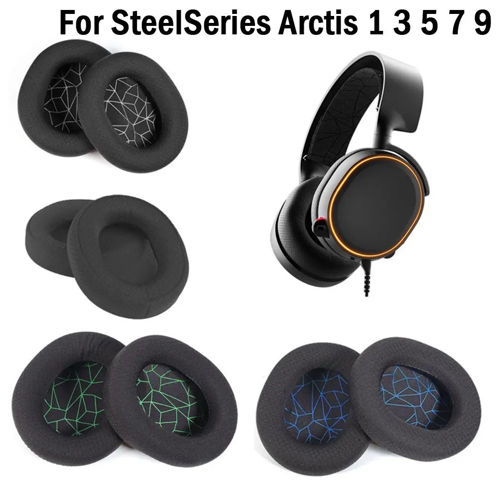 2Pcs For SteelSeries Arctis 1 3 5 7 9 Gaming Headset Foam Earpads Ear Pads Sponge Cushion Replacement Elastic Head Band Headband