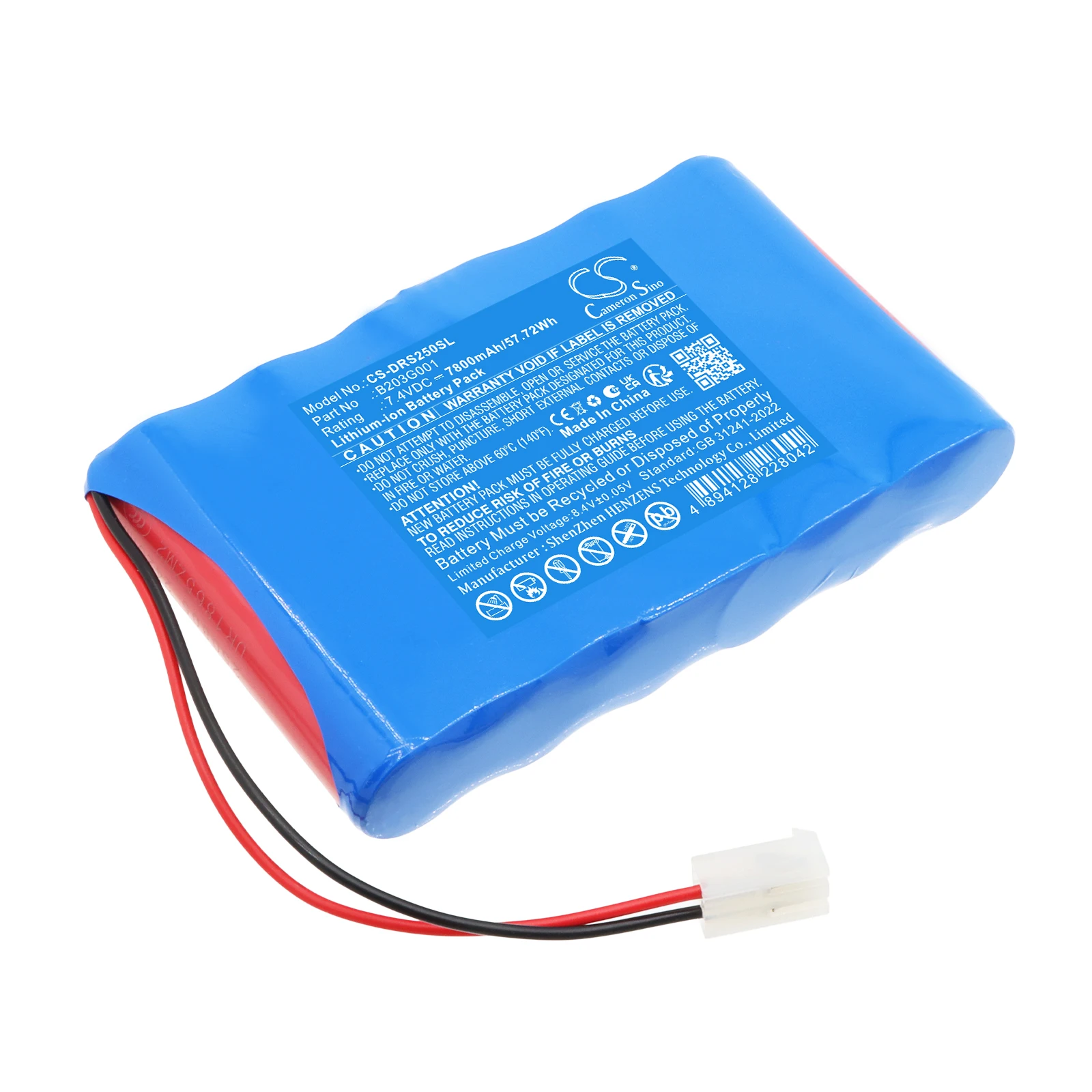 Cameron Sino 7.4V 7800mAh Replacement Battery B203G001 for Deviser DS2500S