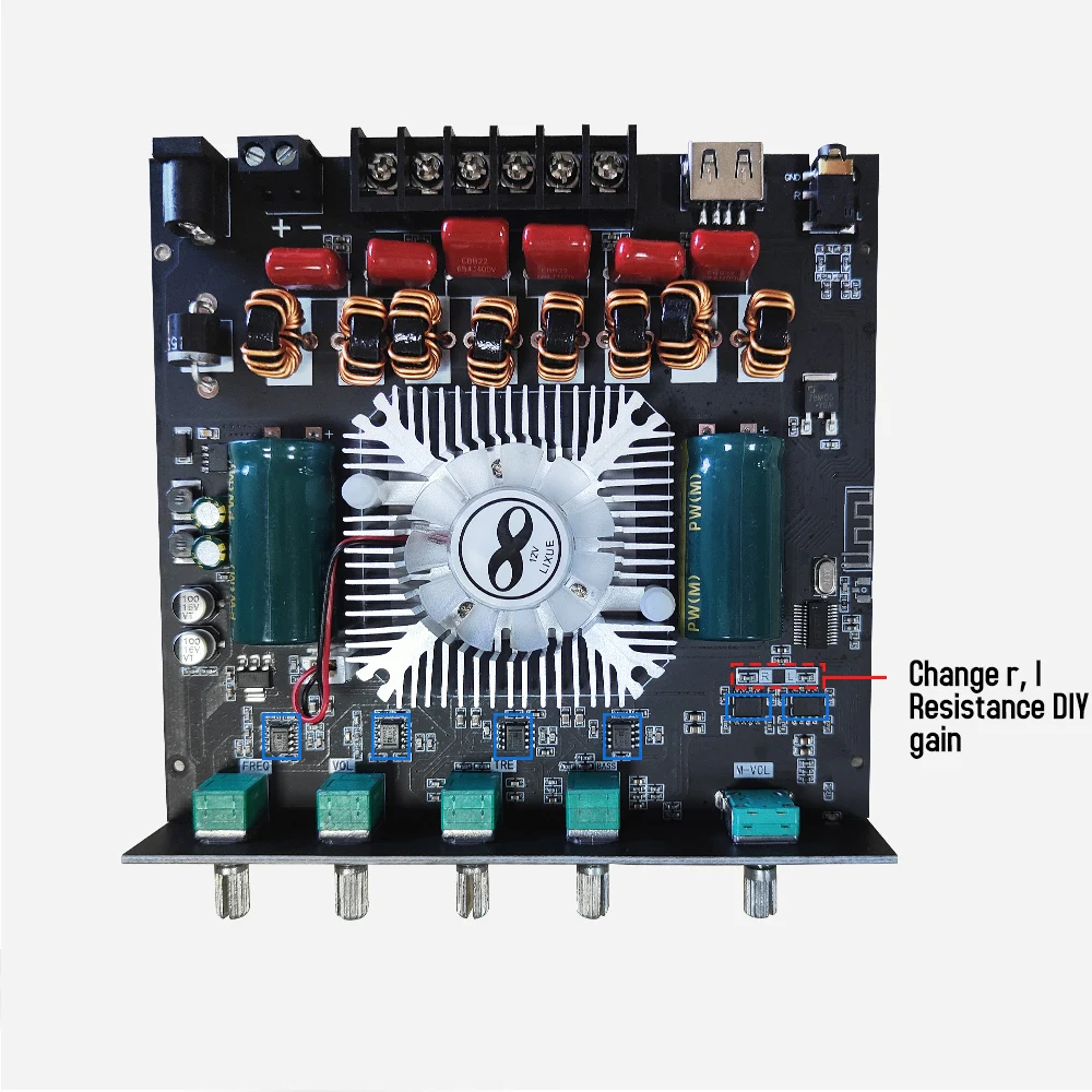 ZK-AS21 220W*2+350W 2.1 Bluetooth Wzmacniacz Mocy z Układem TPA3255 18V-36V Moduł Wzmacniacza Audio Bluetooth do Głośników