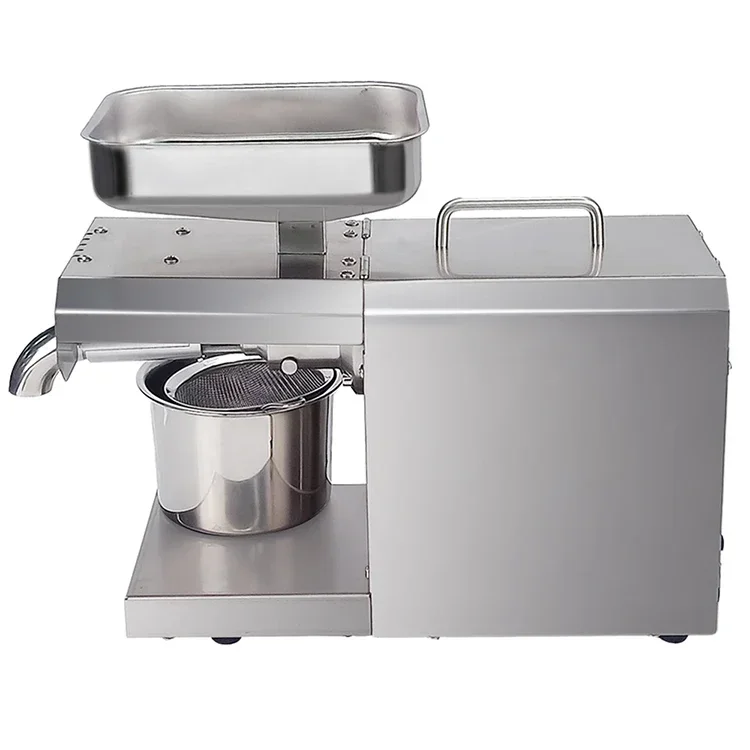 New 750W Oil Press Machine Full-Automatic Oil Presser Cold Hot Oil Extractor 304 Stainless Steel Upgraded Heating System Simple