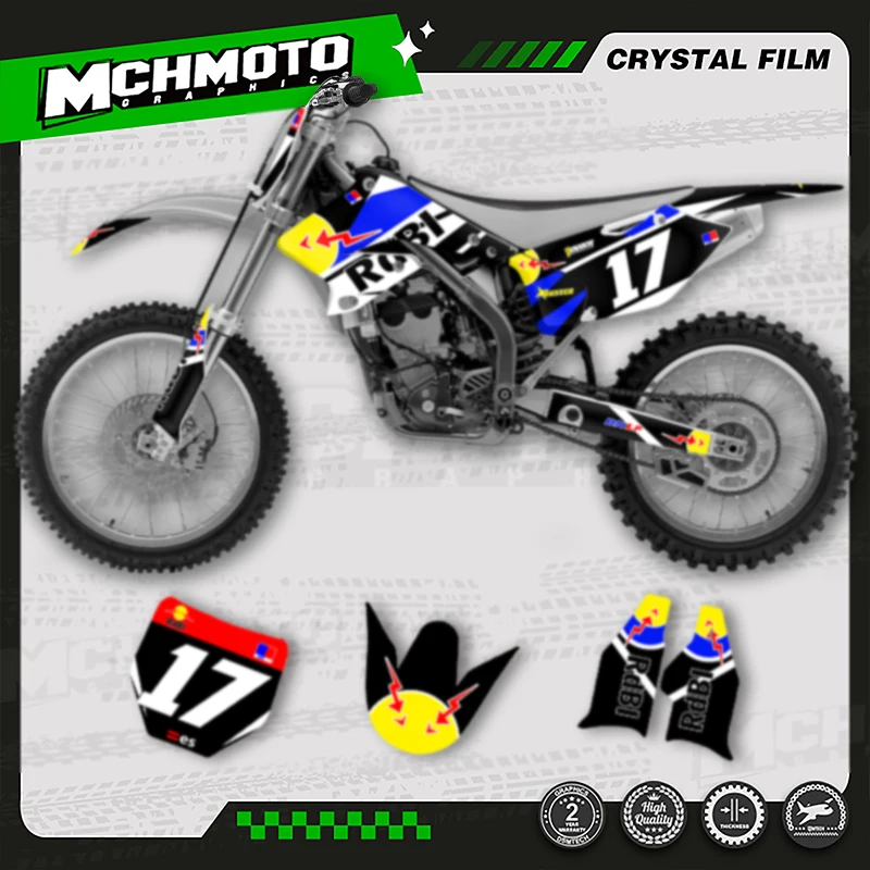

MCHMFG MOTO Custom Team мотоциклетная графика фоновая наклейка комплект наклеек для SUZUKI 2004 2005 2006 RMZ250 005