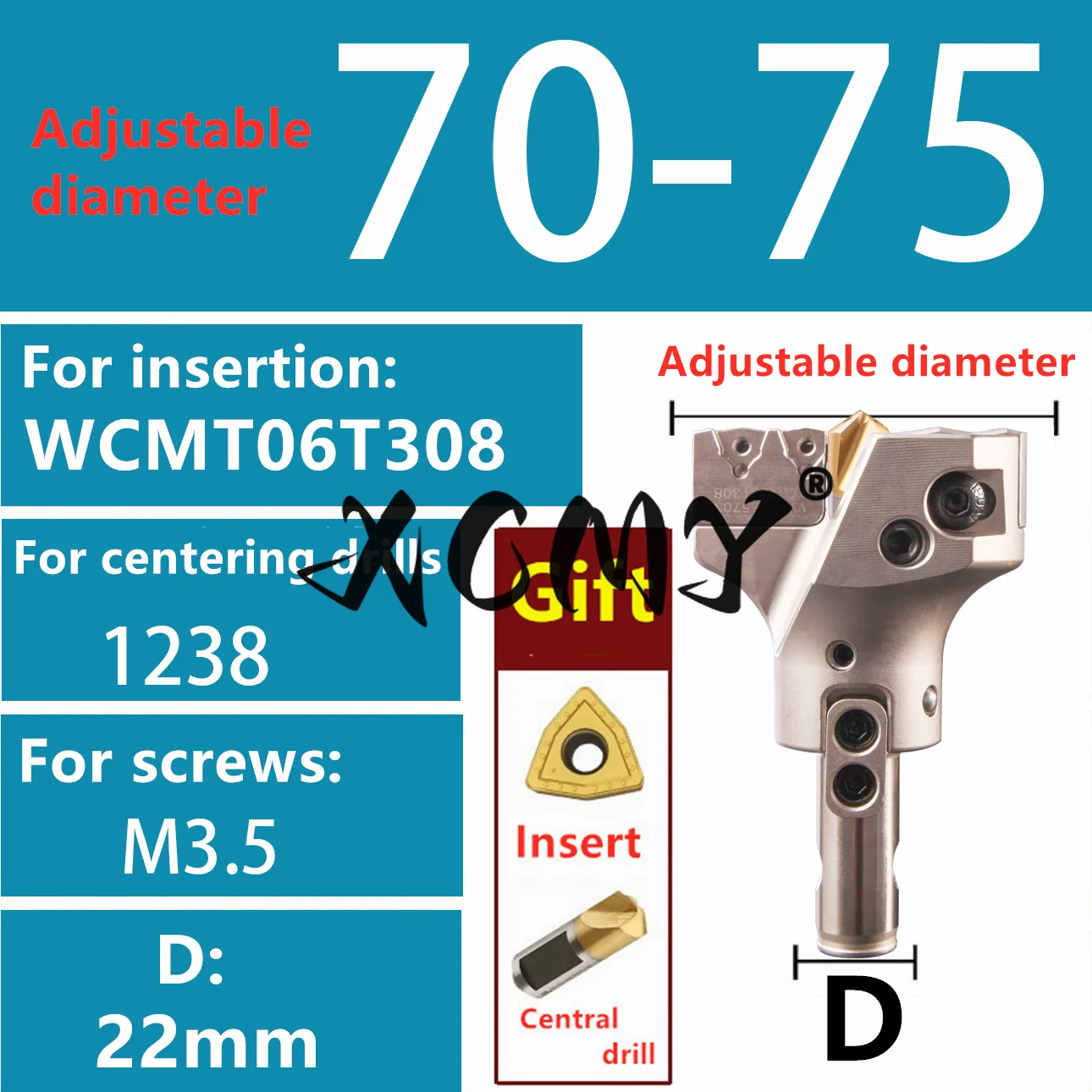 VMD verstelbare diepgat indexeerbare boor met grote diameter 45-160 mm U-boor boorgereedschap voor WCMX WCMT inbrengen