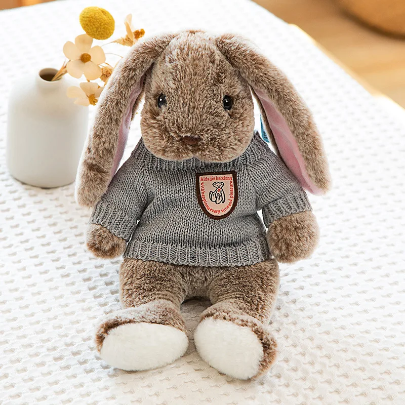 Zu-エミュレーションうさぎかわいいウサギのぬいぐるみ、ニット