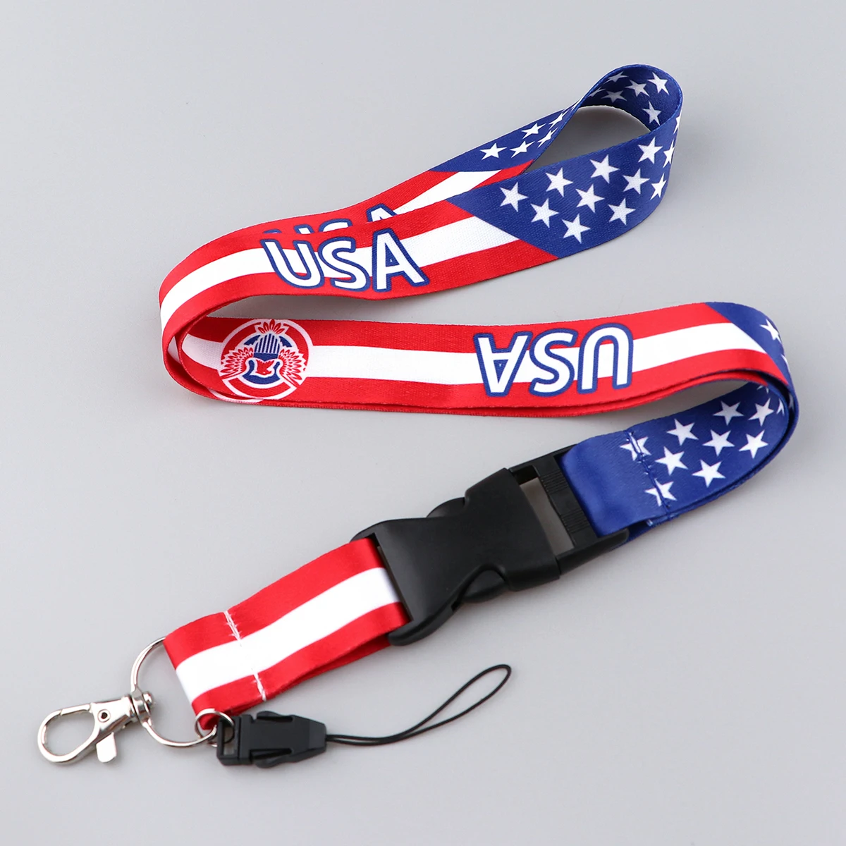 American Flag Lanyard for Key ID Card Gym Cell Phone Straps USB Badge Holder DIY Neck Strap Hang Rope Fashion Lanyard