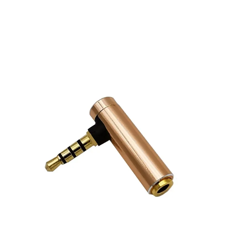 1PC 3.5mm złącze Audio 3.5 Jack kątowy kobieta do 4 polak męski Audio Stereo wtyczka L kształt 90 stopni konwerter słuchawek