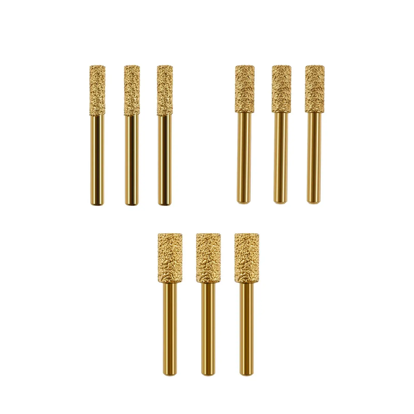 Cabezal de molienda de cilindro de broca de molienda, 3 uds., para moler cerámica, tallado de vidrio