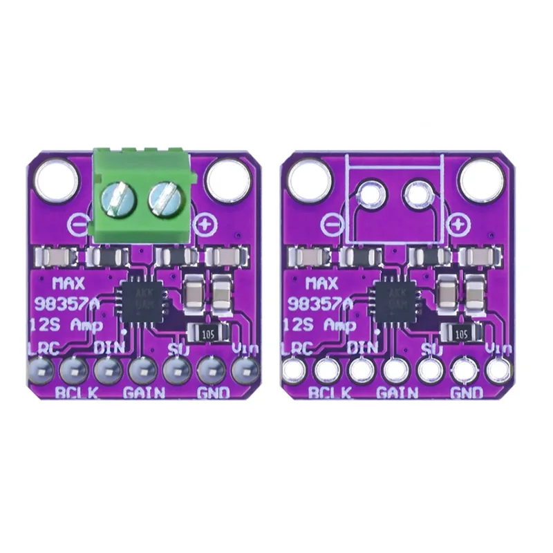 MAX98357 I2S audio amplifier module filterless class D amplification support ESP32 raspberry pi