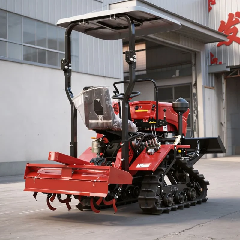 Customized 2026 New Small Farm Ploughing Machine, Ride-on Tracked Rotary Tractor, Durable Mini Cultivation Equipment view 5