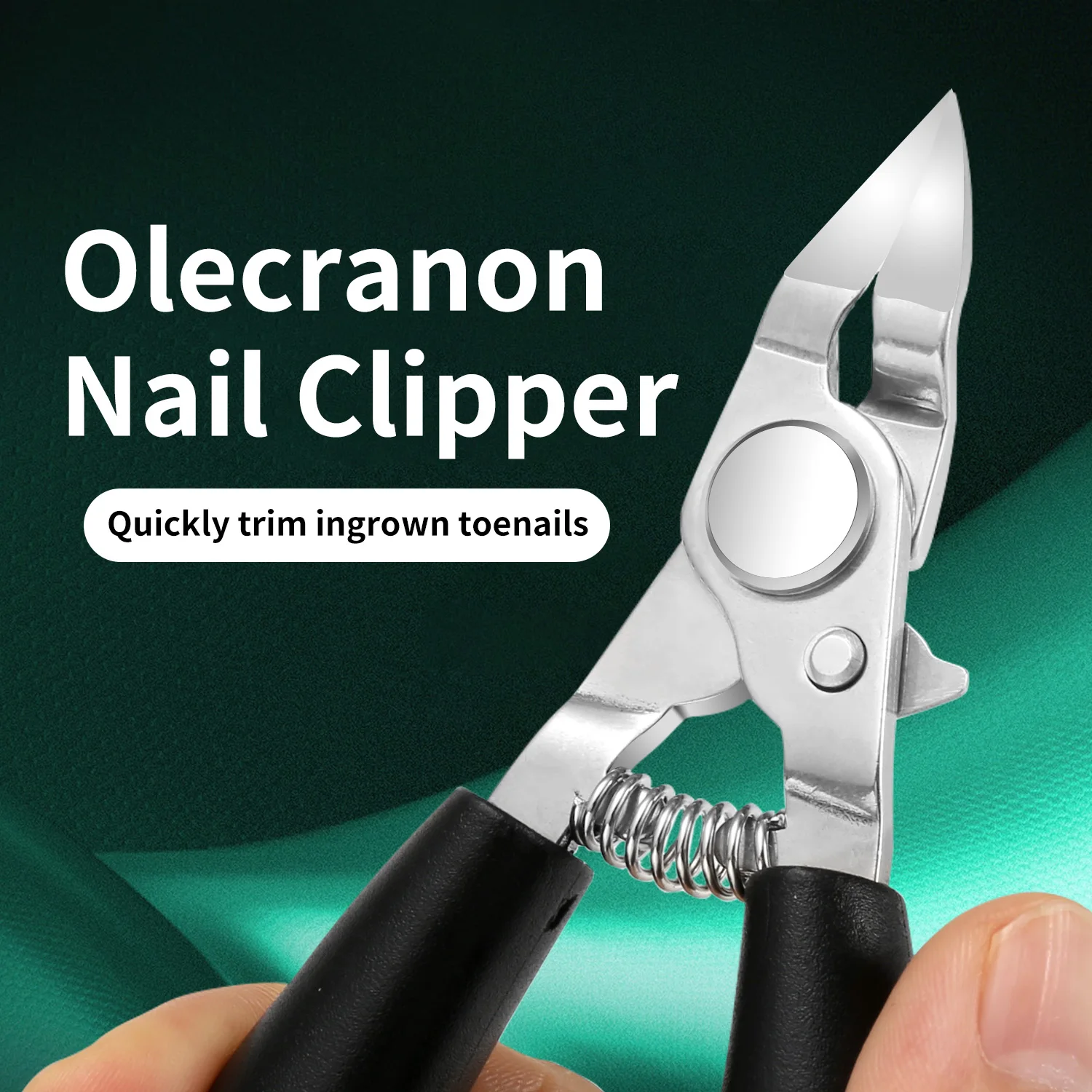 ステンレス鋼湾曲ホークビル爪切りペディキュアツール厚い陥入爪治療耐久性のある湾曲した刃デザインネイルトリマー