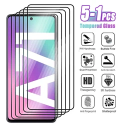 5-1Pcs Tempered Glass For Samsung Galaxy A11 A21 A31 A41 A51 A71 A81 Full Cover Protective Screen Protector Film on Galaxy A21s