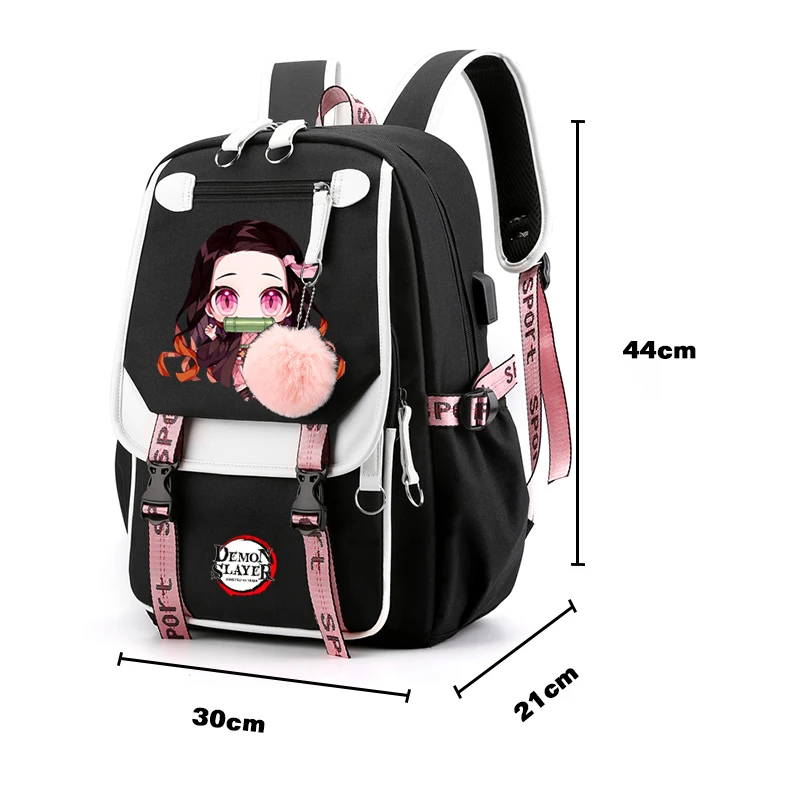 

3Pcs/set Demon Slayer Kamado Nezuko Backpacks for Girls Anime School Bag Teenager Student Canvas Laptop Back Pack Women Rucksack