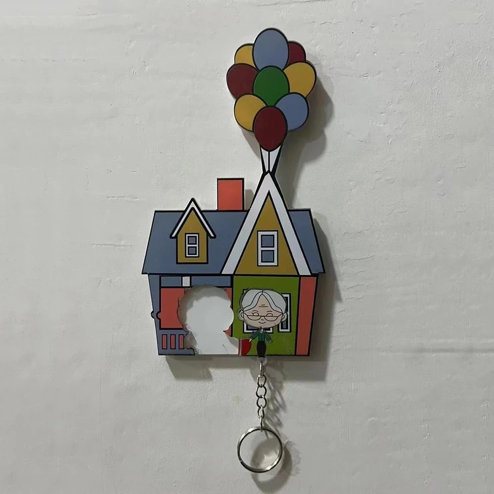 Chave Gancho Forma Casa Cabide Anime Gancho Balão Decoração de Parede de Cozinha, Casal Criativo Chaveiro, Figura Dos Desenhos Animados, Decoração