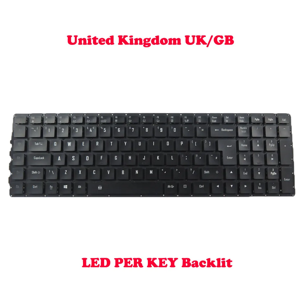 YD Colourful Backlit UK Keyboard For Gigabyte X5 MD 2Z703-UKX55-G30S SKB1605-UK VER:C00 27703-UKX55-G30S United Kingdom Black