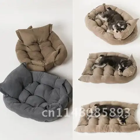 

Pet Bed Kennel with Pillow, Winter Warm Foldable Super Soft Sleeping Mat for Small Dog Cat Puppy Cushion Supplies